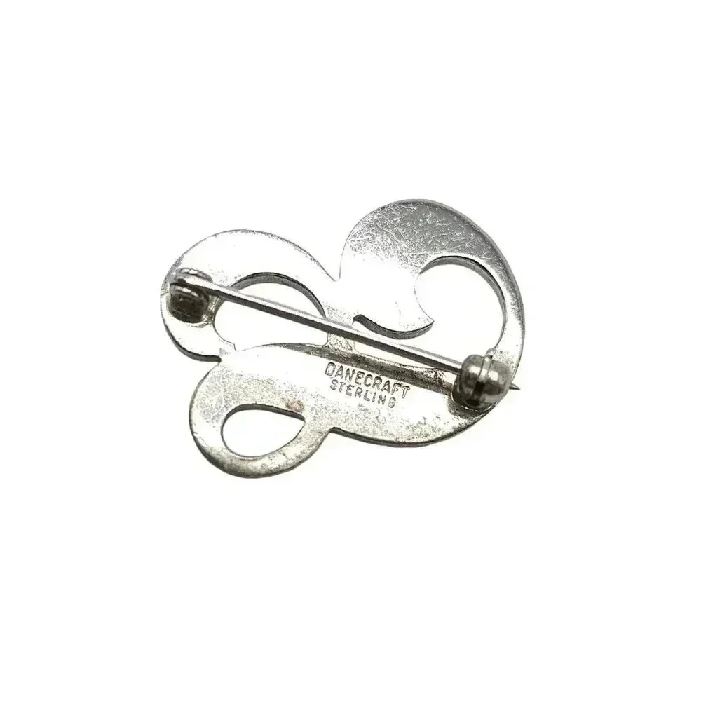 Danecraft Sterling Silver Swirl Monogram Inital S Brooch Pin Vintage